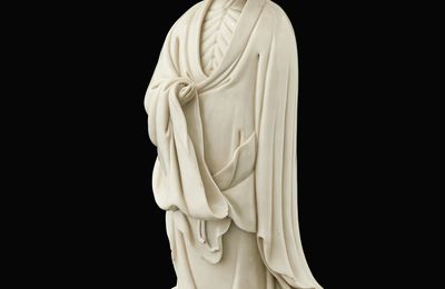 A Blanc de Chine porcelain figure of an Immortal, China, Qing dynasty, Kangxi period (1662 - 1722)