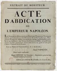 L'abdication de Napoléon 1er