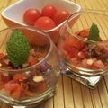 Tartare de tomates cerise, noisettes et balsamique