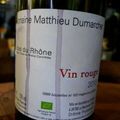 Vin Rouge 2013 - Mattheu Dumarcher - Côtes du Rhône - Dégustation Augé