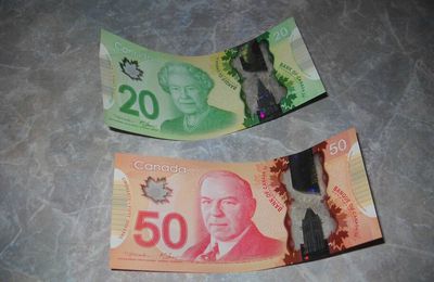 Les nouveaux  billets canadiens sont indéchirables !