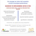 Invitation à une soirée musique et poésie polonaises le 15 décembre à Meudon avec Joachim Ronfort et autres artistes