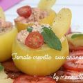 Tomate jaune aux crevettes et aux ananas