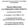 « Hassan Massoudy, calligraphe arabe moderne » et « figures de l'acteur » deux expositions à venir à Avranches