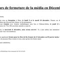 [Annonce] Fermeture de la médiathèque - Décembre 2013