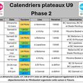 Calendriers plateaux U9