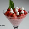 Fraises parfumées à la menthe et gingembre et ses perles dessous dessus