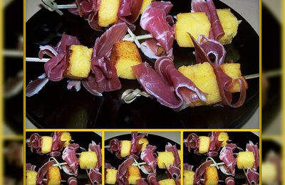 Brochettes de Polenta & Jambon cru