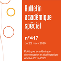 Bulletin Académique Politique académique d'orientation et d'affectation 2019-2020