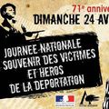 Journée nationale du souvenir des victimes de la Déportation. Il ne faut pas en oublier une seule ! 