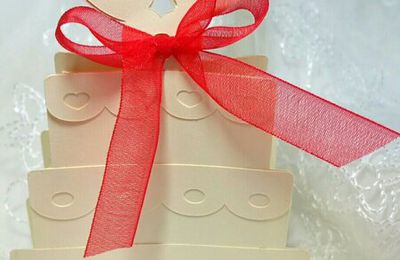 Boîte à dragées / bonbons mariage, thème gâteau