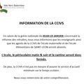 INFORMATION DE LA CCIVS - Grève nationale du JEUDI 19 JANVIER