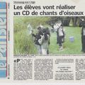 Les élèves réalisent un CD de chants d'oiseaux