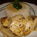 PAVES DE CABILLAUD AUX CHAMPIGNONS ET A LA MOUTARDE