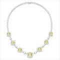 Fancy Light Yellow Diamond and Diamond Necklace