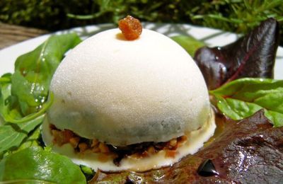 demi-sphères mascarpone/roquefort/fruits secs