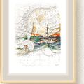 painting watercolour maritime chart N°36