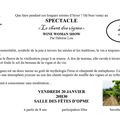 Spectacle Conte Le Chant des Vignes - Vendredi 20 janvier 2017