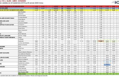 HORAIRES DES BUS VERS ALES-UZÉS-AVIGNON