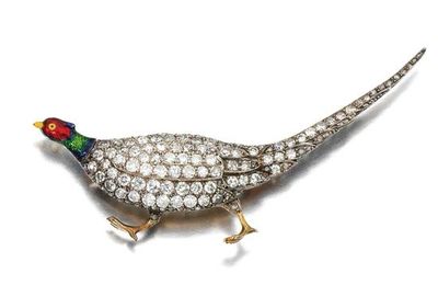 Enamel and diamond brooch, late 19th century