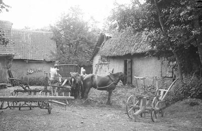 Une cour de ferme vers 1920..