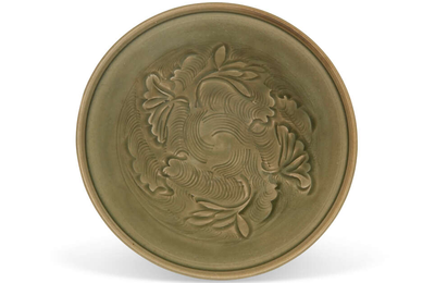 A carved Yaozhou celadon conical bowl, Northern Song-Jin dynasty, 11th-12th century