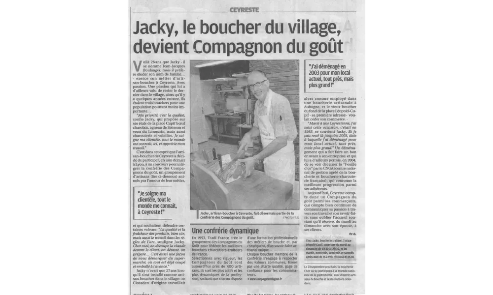 Jacky notre boucher