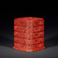 A Ming four-tiered red lacquer box and cover. 15th/16th century