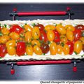 TARTE AUX TOMATES CERISES FRAÎCHES SUR LIT DE TARTARE