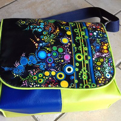 Besace effervescence aux Caraïbes bleu / anis