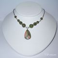 Collier Goutte en Unakite