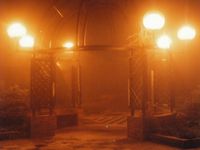 Sablé-sur-Sarthe dans la brume et la nuit en décembre 1994