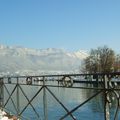 Hiver, lac et montagnes