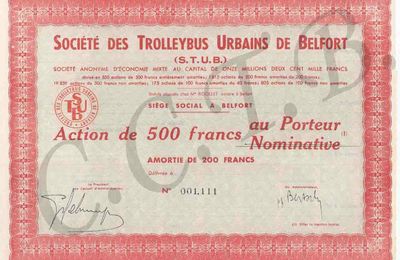 Les titres financiers (Episode 2) : La Société des Trolleybus Urbains de Belfort