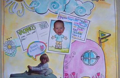 Page scrapbooking aquarelle