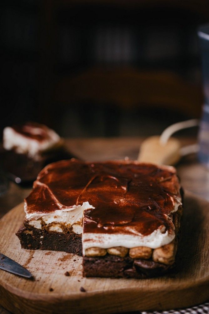 brownie tiramisu, facile, gourmandise, gouter, dessert anniversaire, chocolat, café, mascarpone, noix, fete des mères, grand mère, pères