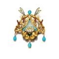 Gold, turquoise, enamel, and diamond brooch/pendant, G.R. Sandoz, circa 1900 