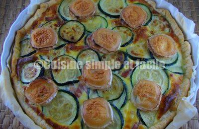 Quiche aux courgettes, lard et chèvre