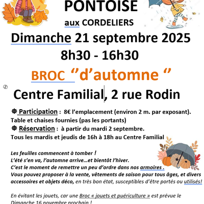 Broc' d'automne le dimanche 21 septembre : modalités d'inscription
