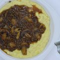 Lentilles aux champignons et polenta 