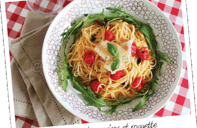 Pâtes tomates cerises et roquette (9pp)