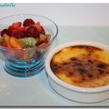 Crème brûlée de Trinidad et salade de fruits 