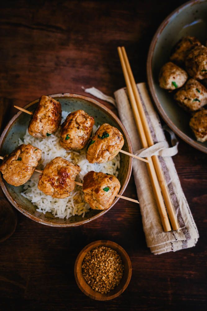 boulettes de poulet, dinde, tsukune, boulettes japonaises, facile, sauce soja, 