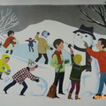 Collection ... Affiches scolaires NATHAN 1966 * SCENES D'HIVER 