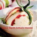 Glace façon tomate-mozza