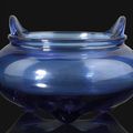 A rare blue beijing glass censer, China, incised four-character mark Qianlong and of the period