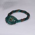 Chrysocolla crocheted Bracelet de Ann Benson