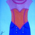 Dessin d'un Corset A Bout en Jean