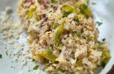 Risotto aux poireaux et miso