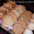 Rochers à la noix de coco, biscuits aux pépittes de chocolat et biscuits au beurre d'arachide, sans gluten 